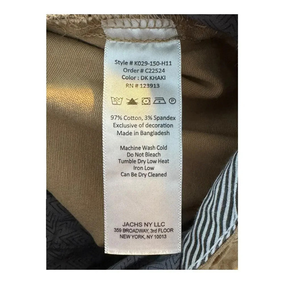 NEW Jachs NY Men's Chino Bleecker Shorts Size 33 Brown Palm Tree Embroidered NWT - Picture 4 of 5